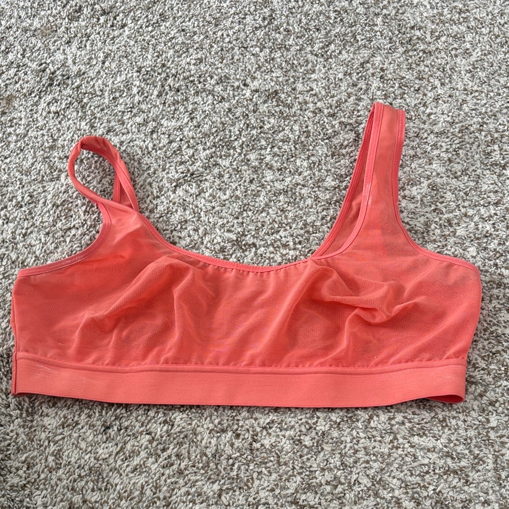 Negative Mesh Bra Size 4 Coral Orange